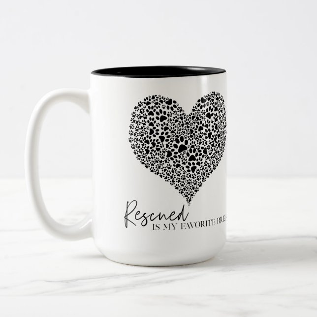 Rettet ist meine Lieblingsrasse - Kaffee Tasse/Tas Zweifarbige Tasse (Links)