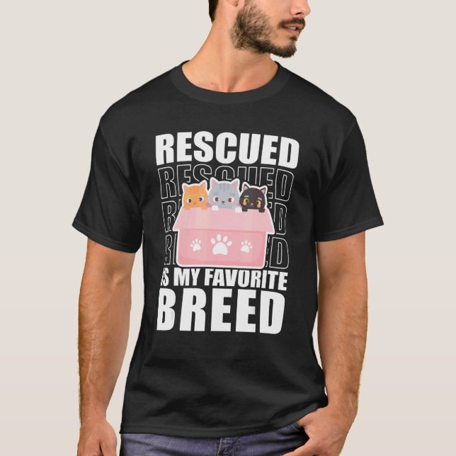 Rettet meine Lieblingsrasse Katzen Tierheim V T-Shirt (Vorderseite)