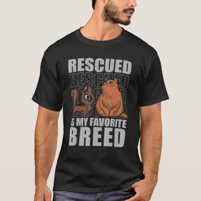 Rettet meine Lieblingsrasse Katzen Tierheim V T-Shirt (Vorderseite)