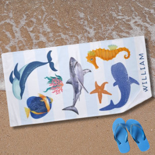 Rettet unsere Meere   Gefährdete Meerestiere Kinde Strandtuch