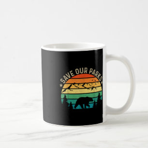 Rettet unsere Nationalparks Retro Wandern Kaffeetasse