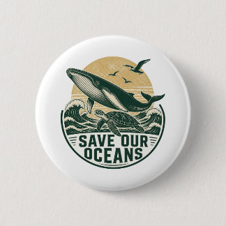 Rettet unsere Ozeane Umwelt Button