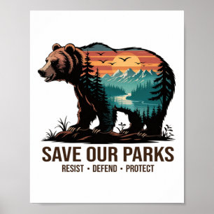 Rettet unsere Parks Umwelt Wandern Naturliebhaber Poster