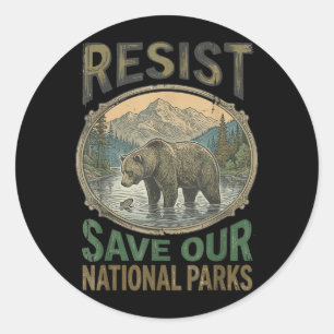 Rettet unsere US-Nationalparks Widersteht Bewahrt Runder Aufkleber