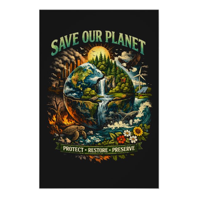 Rettet unseren Planeten Poster (Vorderseite)