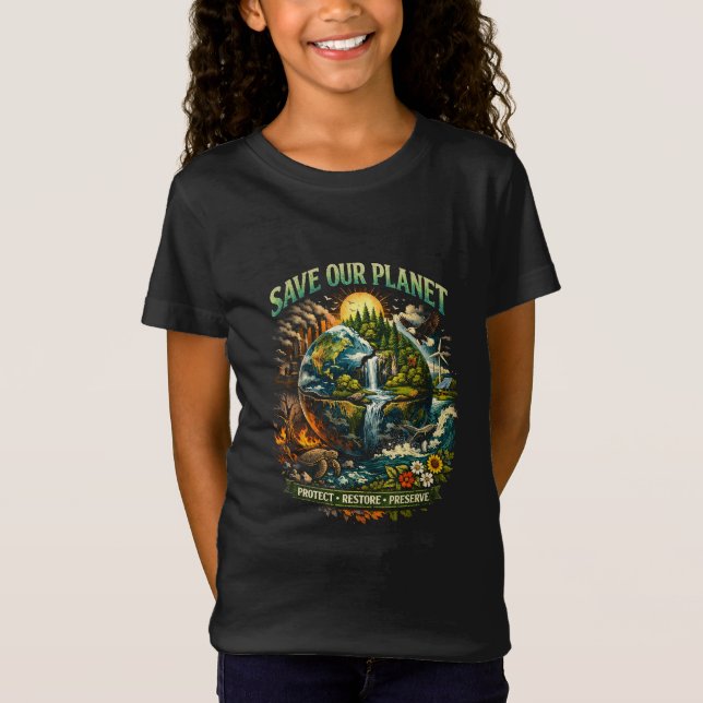 Rettet unseren Planeten T-Shirt (Vorderseite)