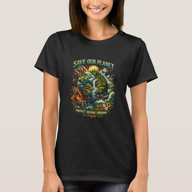 Rettet unseren Planeten T-Shirt (Vorderseite)