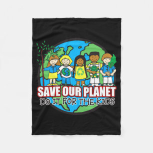 Rettet unseren Planeten T-Shirt Fleecedecke