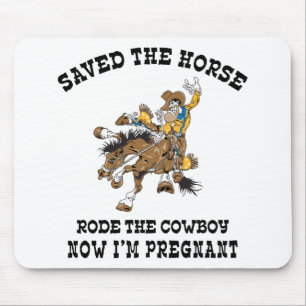 Rettete das Pferd ritt den schwangeren Cowboy Mousepad