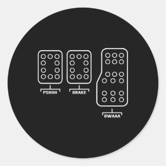 Rettetest eines normalen Pedalverschiebungsdiagram Runder Aufkleber