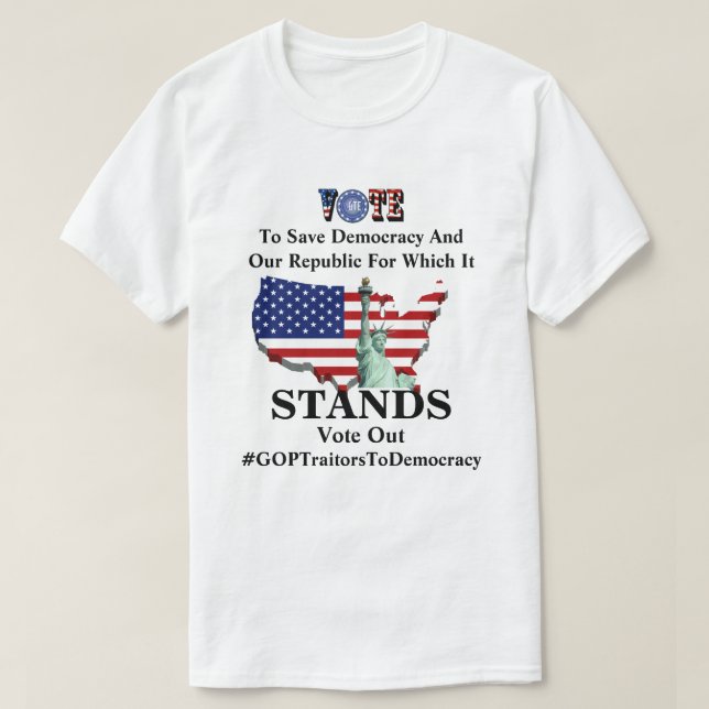 RETTETEST für Demokratie und unsere Republik T-Shirt (Design vorne)