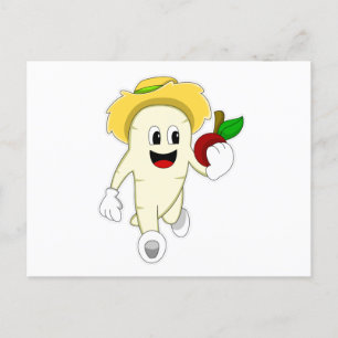 Rettich als Bauer mit Obst Postkarte