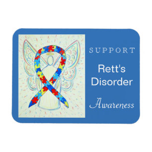 Rett's Disorder Awareness Ribbon Angel Magnet