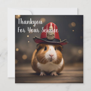 **"Rettung bereit: Guinea Pig in einem Fireman-Hut Dankeskarte