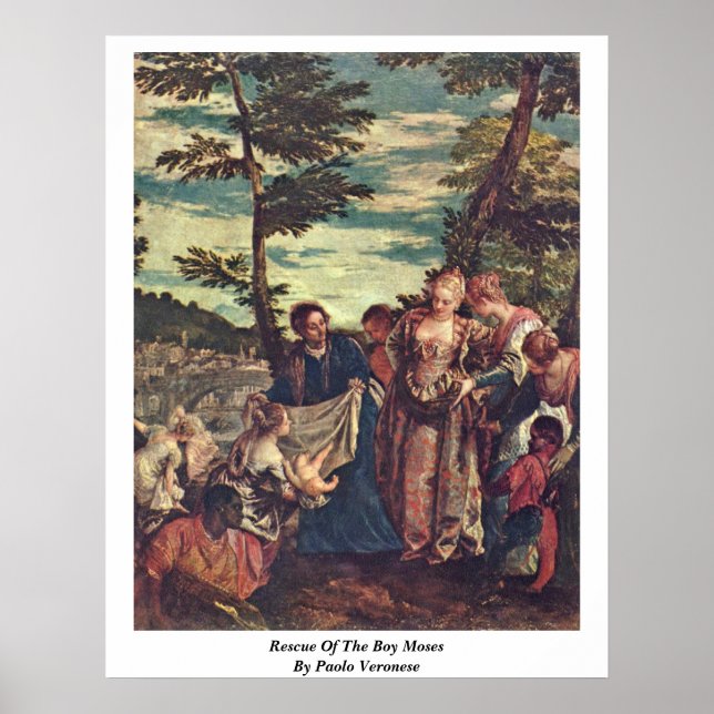 Rettung der Boy Moses durch Paolo Veronese Poster (Vorne)