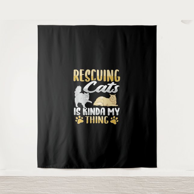 Rettung der Katze Wandteppich (Vorderseite)