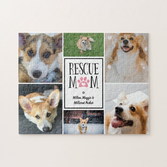 Rettung der Mama Rosa Paw Print Collage Puzzle (Horizontal)
