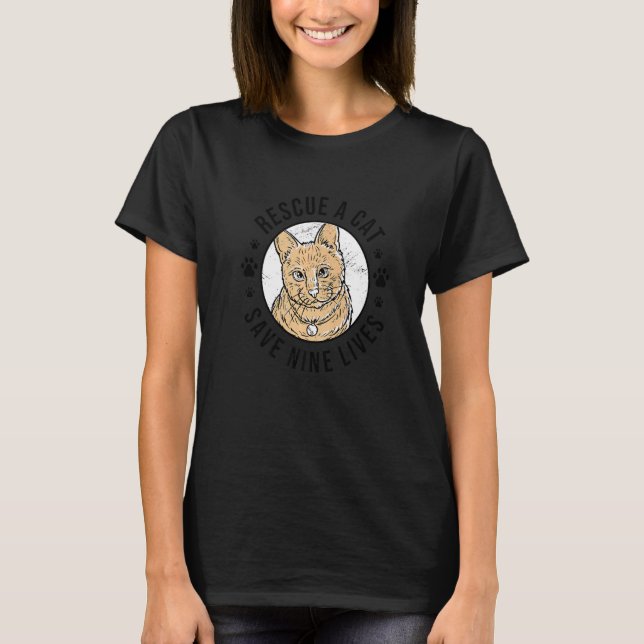 Rettung einer Katze Rettend neun lebende Katzen Be T-Shirt (Vorderseite)