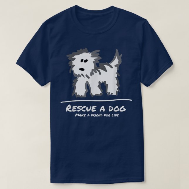 Rettung eines Hundes, Adoptier keine Tiergeschicht T-Shirt (Design vorne)