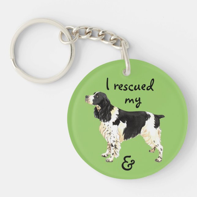 Rettung English Springer Spaniel Schlüsselanhänger (Vorderseite)