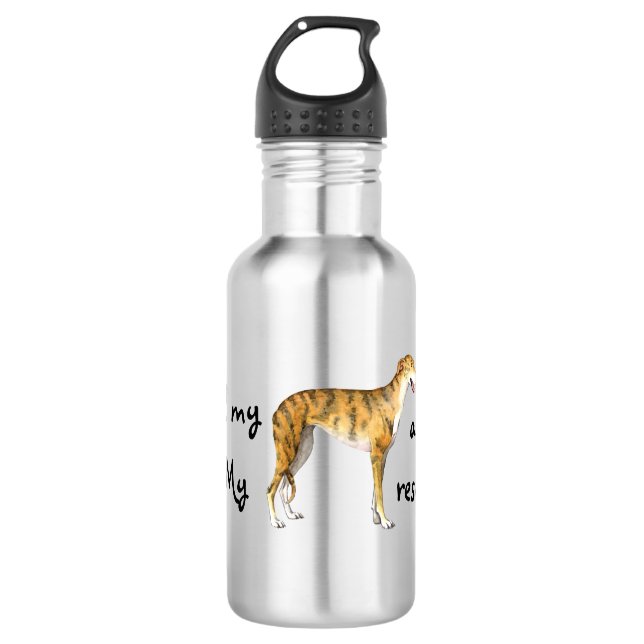 Rettung Greyhound Edelstahlflasche (Vorderseite)