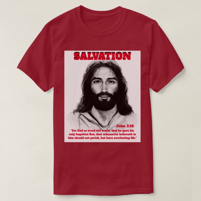 Rettung | Jesus | Burgund | Unisex | T - SHIRT (Design vorne)