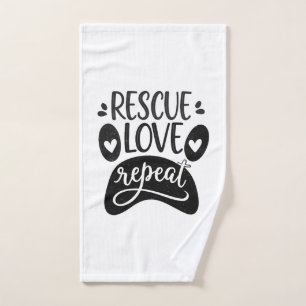 Rettung Liebe Wiederholung Hundepfoten-T-Shirt Handtuch