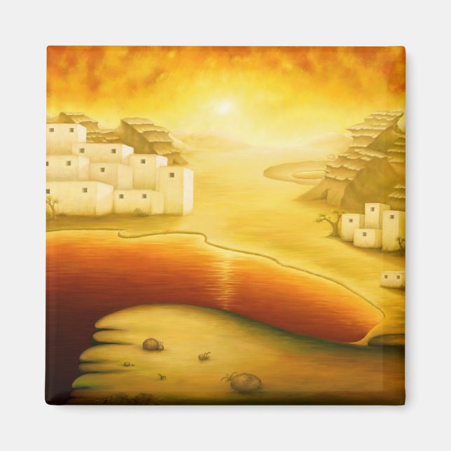 "Rettung" - Naher Osten, Orient Sonnenuntergangsma Magnet (Vorne)