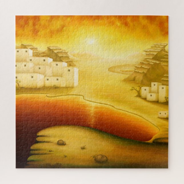 "Rettung" - Naher Osten, Orient Sonnenuntergangsma Puzzle (Vertikal)
