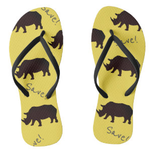 Rettung Nashorn Muster Gelbe Flip Flops