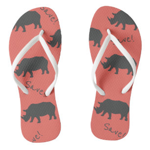 Rettung Nashorn Muster Korallen Flip Flops