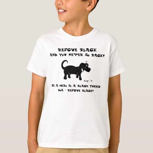 Rettung schwarzer Hunde Shirts (Vorderseite)