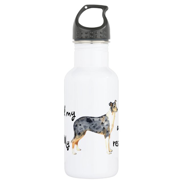 Rettung Smooth Collie Edelstahlflasche (Vorderseite)
