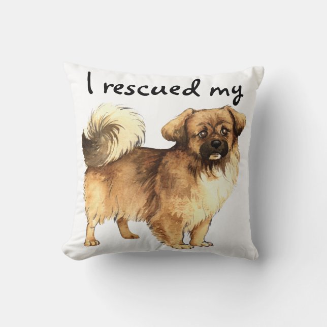 Rettung Tibetan Spaniel Kissen (Vorderseite)