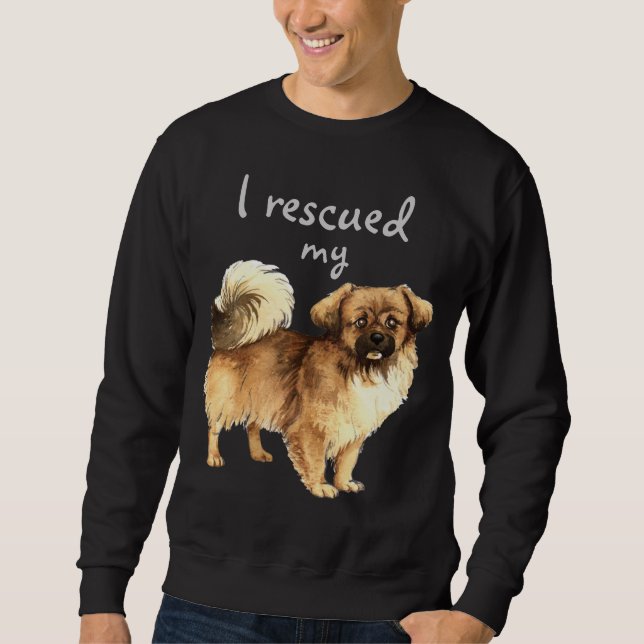 Rettung Tibetan Spaniel Sweatshirt (Vorderseite)