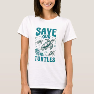 Rettung unserer Schildkröten Conservation-Druck T- T-Shirt