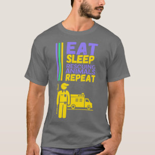Rettung von Tieren Tierarbeit bei der Kontrolle vo T-Shirt