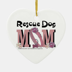 Rettungs-Hund-MAMA Keramikornament