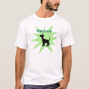 Rettungs-Hund passen schwarzen T-Shirt