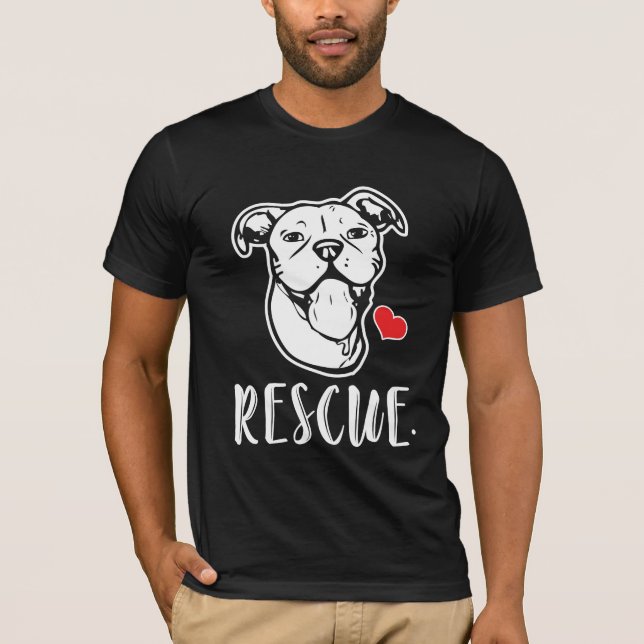 Rettungs-Hund Pitbull, das Rettungs-Mama zeichnet, T-Shirt (Vorderseite)