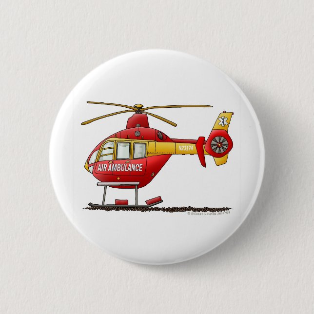 Rettungs-medizinischer Hubschrauber-Krankenwagen Button (Vorderseite)