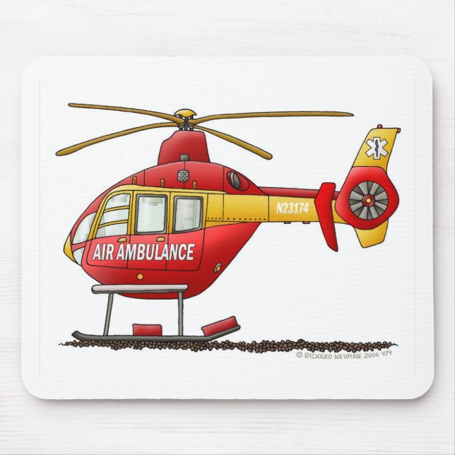 Rettungs-medizinischer Hubschrauber-Krankenwagen Mousepad (Vorne)