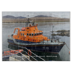 Rettungsboot in Port Askaig, Isle of Islay, Schott Schneidebrett