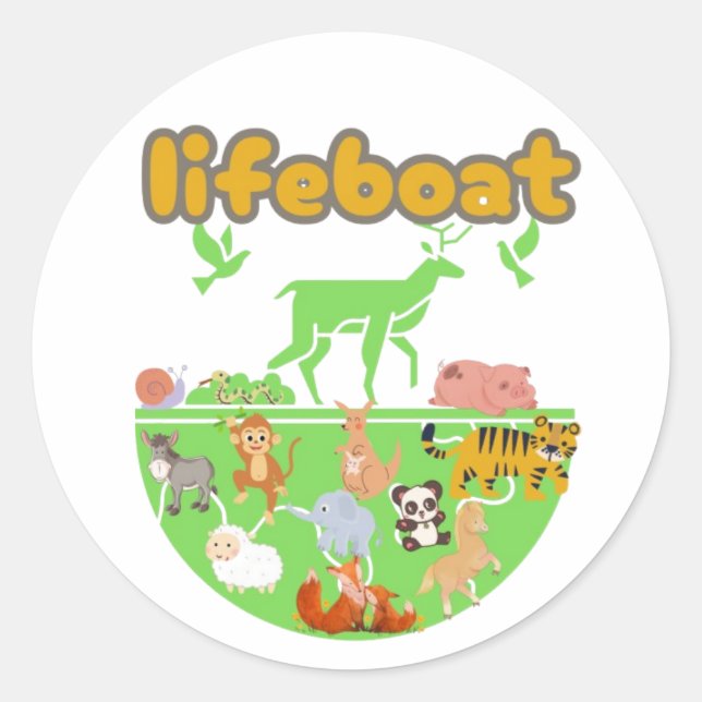 Rettungsboot Runder Aufkleber (Vorderseite)