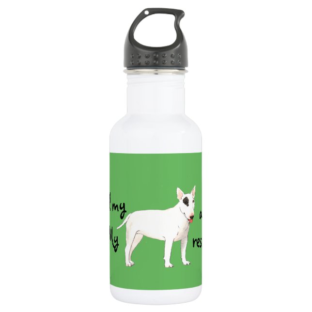 Rettungsbull Terrier Edelstahlflasche (Vorderseite)