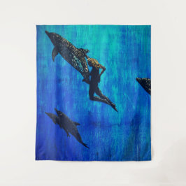 Rettungsdelfine schwimmen wandteppich