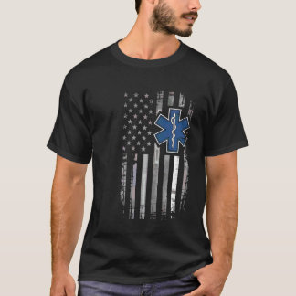 Rettungsdienst EMT Paramedic Amerikanische Flagge  T-Shirt