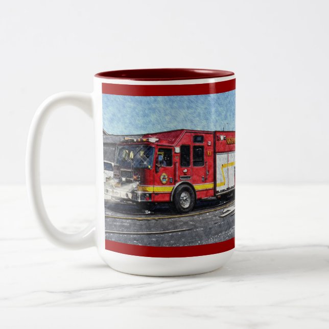 Rettungsfahrzeug Zweifarbige Tasse (Links)