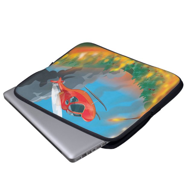 Rettungshubschrauber Laptopschutzhülle (Vorne Knopf)