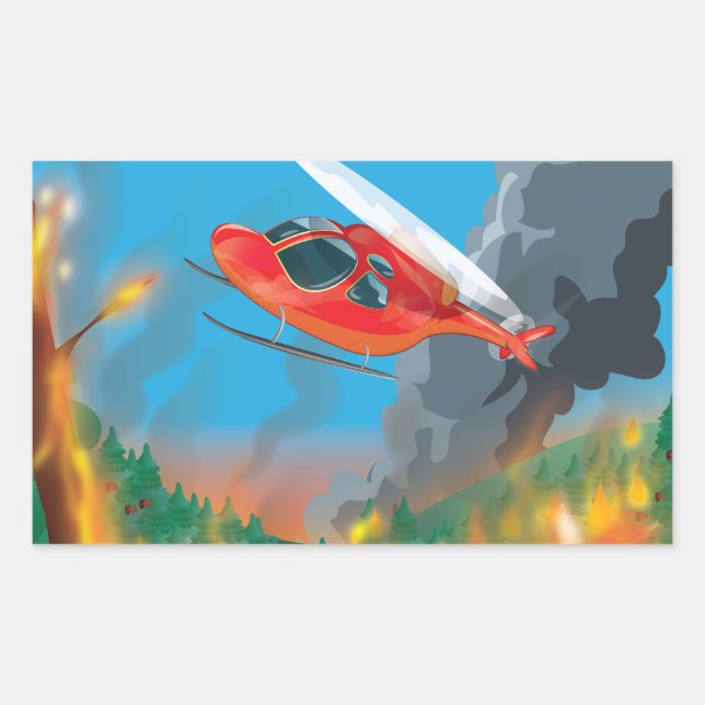 Rettungshubschrauber Rechteckiger Aufkleber (Vorderseite)